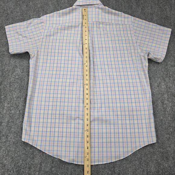 Brooks Brothers Shirt Mens Large Blue Plaid Short Sleeve Button Down Non Iron - Picture 7 of 16